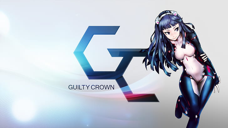 anime girls, Guilty Crown, logo, Tsugumi (Guilty Crown), HD wallpaper