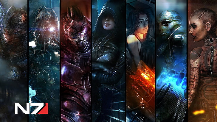 assorted characters illustration collage, Mass Effect, video games, HD wallpaper