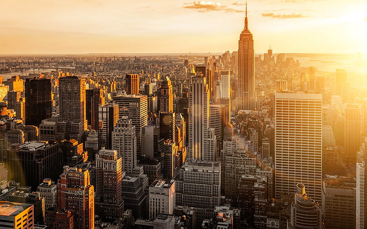 New York overview, city, New York City, cityscape, building exterior
