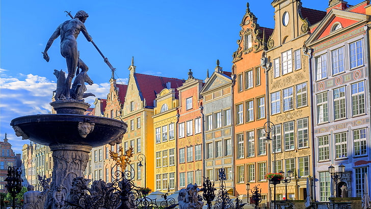 Gdańsk, Neptunes Fountain, Poland