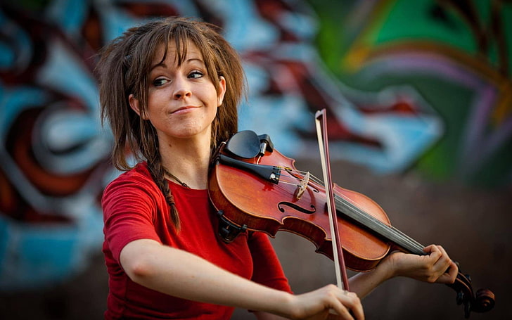 Lindsey Stirling, women, violin, artist, one person, arts culture and entertainment, HD wallpaper