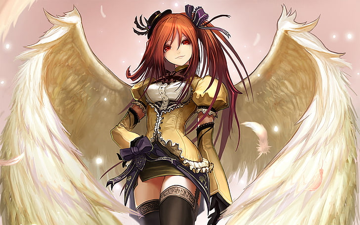 HD wallpaper: brown-haired female anime character, angel, anime girls,  wings | Wallpaper Flare