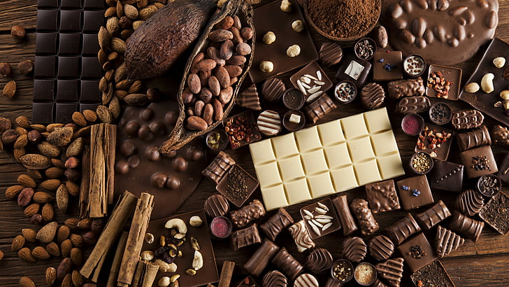 bunch of chocolates, cocoa, delicious, 5k