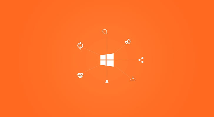 Windows 10 Stay Connected, Orange HD wallpaper