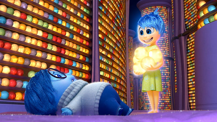Movie, Inside Out, Joy (Inside Out), Sadness (Inside Out), HD wallpaper