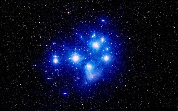 stars, space, Pleiades, star - space, astronomy, night, blue, HD wallpaper