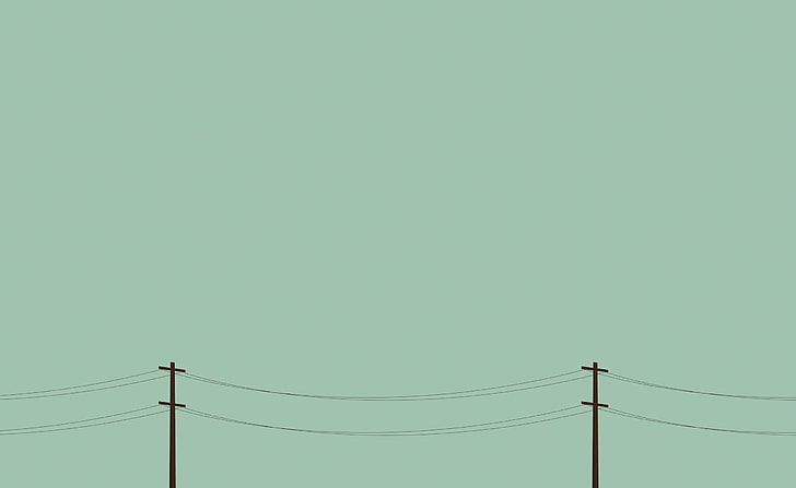 Telegraph Poles Vector Art, two brown electric posts, Aero, electricity, HD wallpaper