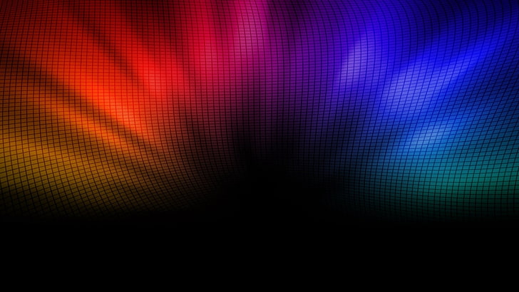 blue, purple, and orange LED lightrs, colorful, background, point