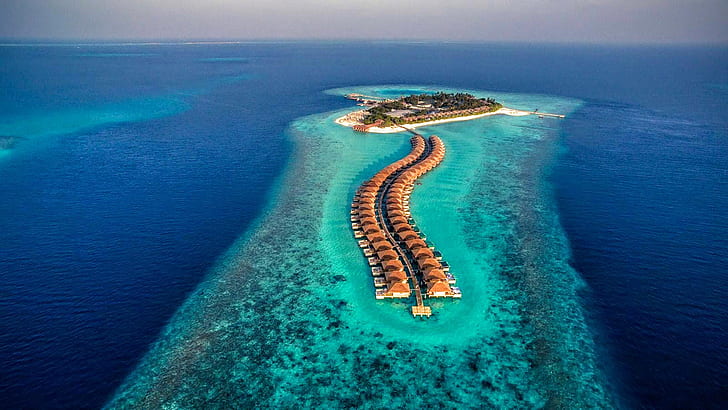 Hurawalhi Island Resort Lhaviyani Atoll Kuredu Maldives Aerial Photo 1920×1080, HD wallpaper