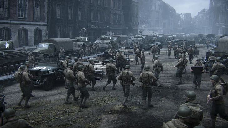 soldier lot, Call of  Duty WWII, World War II, Call of Duty, group of people