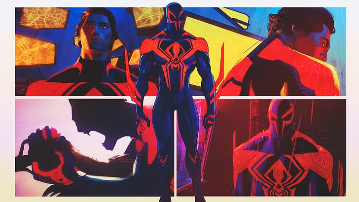 collage, DinocoZero, Spider-Man, Spider-Man 2099, Miguel O'Hara, HD wallpaper