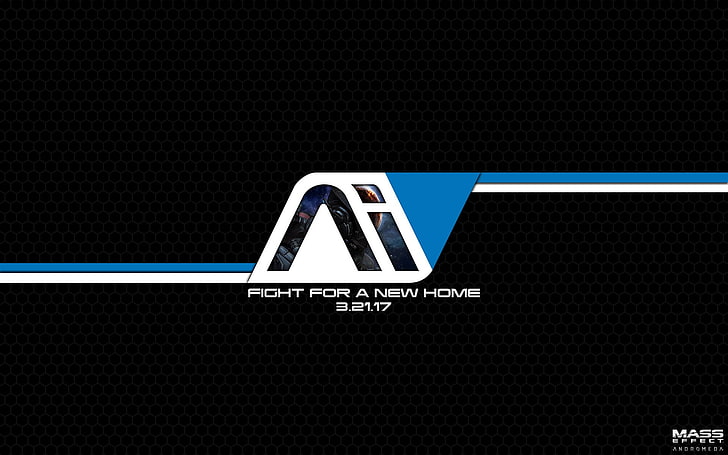 white and blue logo, Mass Effect, Mass Effect: Andromeda, Andromeda Initiative, HD wallpaper