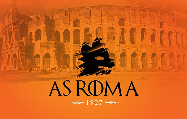 AS Roma, Rome, ASR, logo, logotype, red, yellow, sport, Football