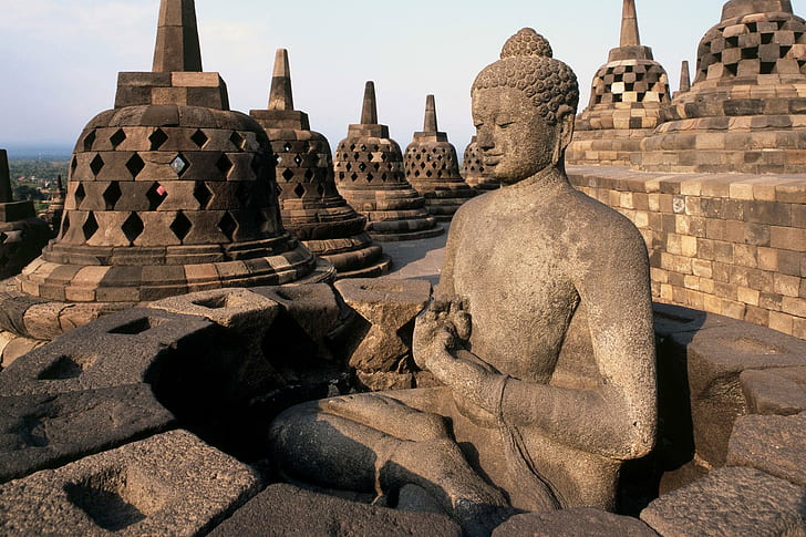 Buddha, architecture, statue, monuments, animals