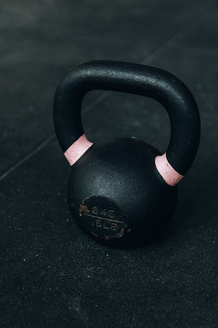 black kettlebell, gym, sport, kettle Bell, equipment, exercising, HD wallpaper