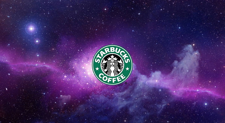 Starbucks, Artistic, Typography, Space, Coffee, Logo, star - space, HD wallpaper