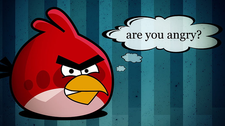 red Angry Bird illustration, Angry Birds, video games, artwork, HD wallpaper