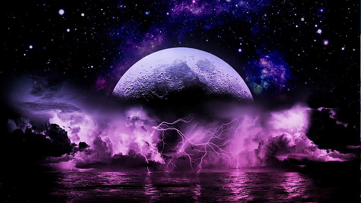 Hình nền HD: sao đêm, mặt trăng, điện, đám mây, màu tím, không gian...: Từ sao đêm lấp lánh đến mặt trăng mờ ảo, từ ánh sáng điện đến đám mây đẹp lung linh, từ màu tím mystic đến không gian vô tận, tất cả đã được cập nhật dưới dạng hình nền chất lượng HD hoàn hảo cho máy tính của bạn.
