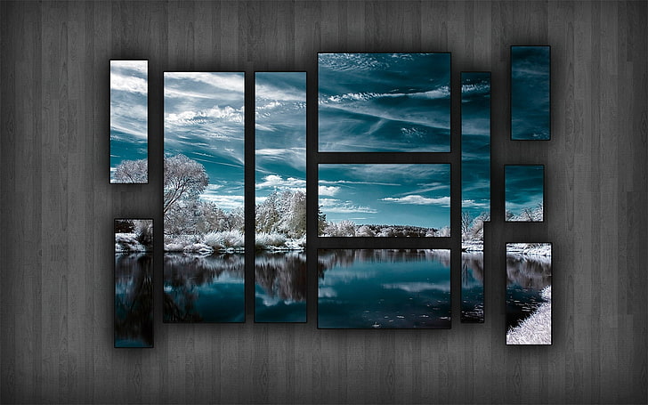 selective coloring, picture frames, window, water, glass - material, HD wallpaper