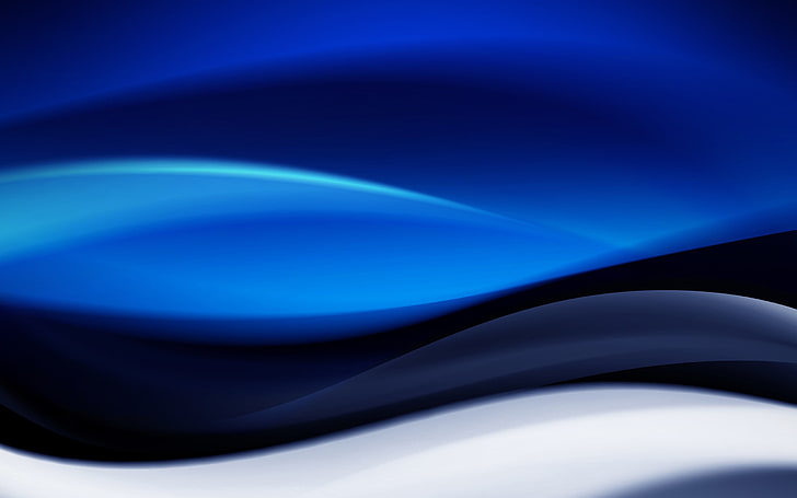 white, blue, and black waves illustration, digital art, abstract, HD wallpaper