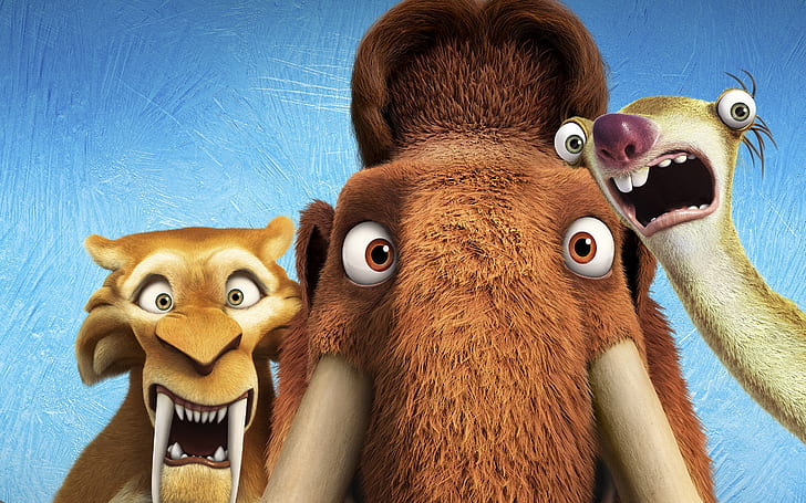 Diego Manny Scrat Ice Age Collision Course, HD wallpaper