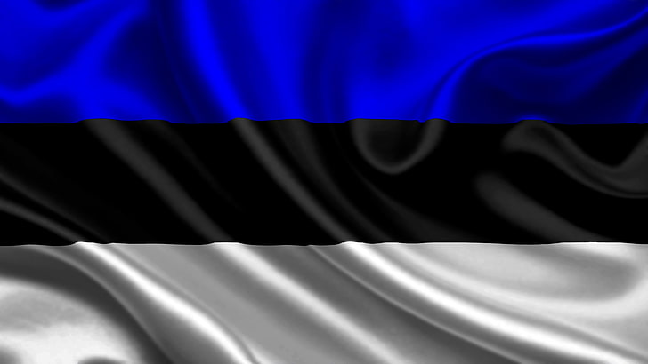 black, blue, and gray striped textile, flag, Estonia