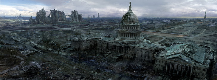Fallout 3 Capitol Building, White House, New York, Games, concept art