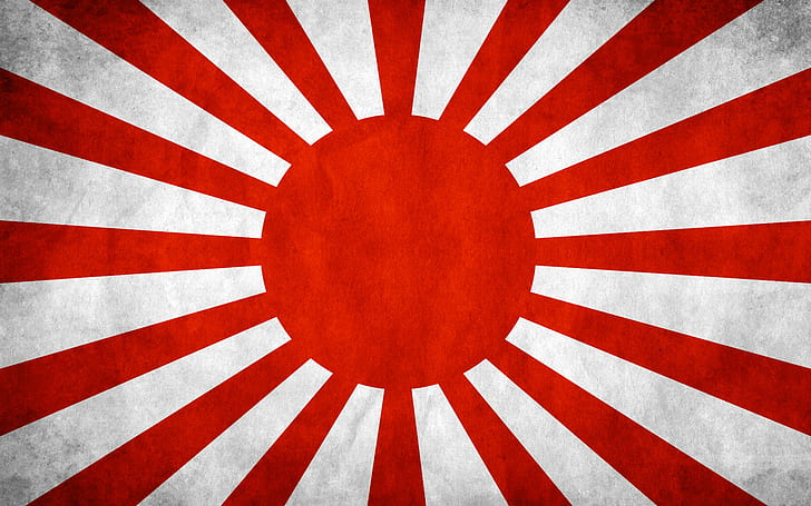 Rising sun flag, old japanese flag, digital art, 1920x1200