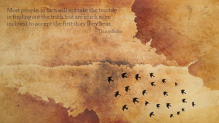 birds illustration and quote, paper, Thucydides, no people, group of animals, HD wallpaper