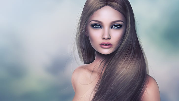 Long hair fantasy girl, HD wallpaper