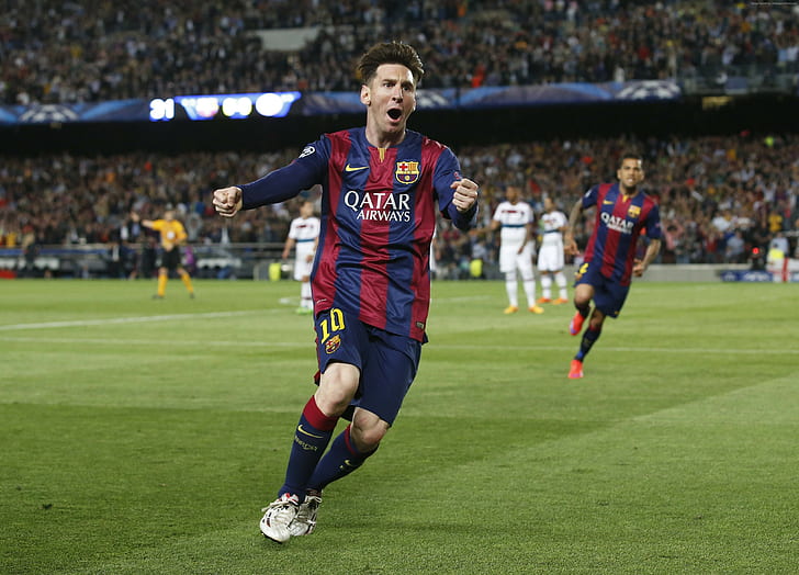 FCB, soccer, 4K, Lionel Messi, Barcelona, HD wallpaper