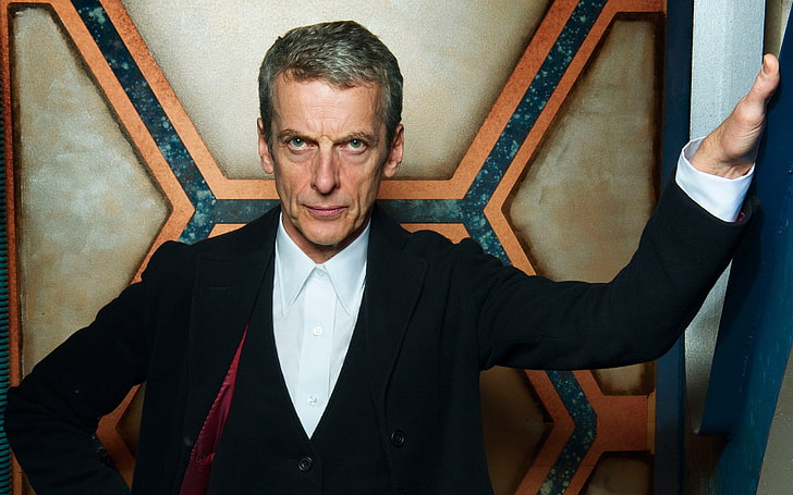 men's black suit jacket, Doctor Who, The Doctor, TARDIS, Peter Capaldi, HD wallpaper