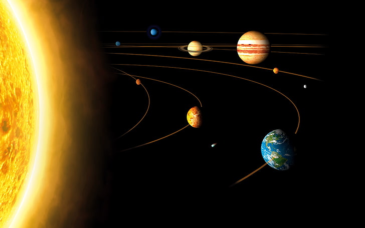 solar system planets and sun digital wallpaper, space, Mercury