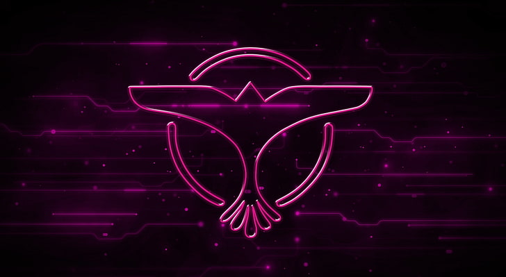 Tiesto Logo, pink bird logo, Music, Purple, Background, dj, dj tiesto