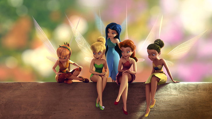 Disney Fairies, color, cartoon, wings, elves, brightness, outfits, HD wallpaper
