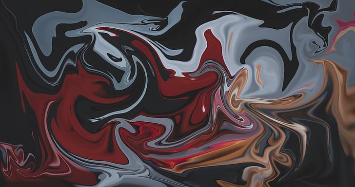abstract, fluid, liquid, colorful, paint brushes, artwork, digital art, HD wallpaper