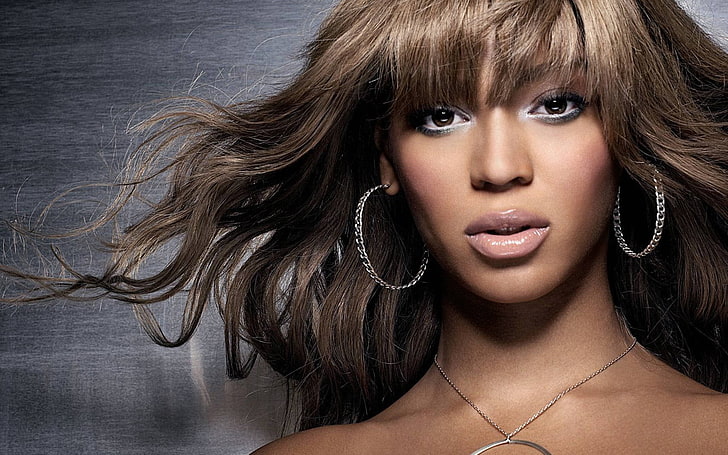 pair of silver-colored earrings, beyonce, dancer, actress, brunette, HD wallpaper