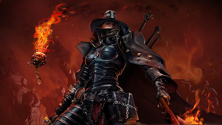 female animated character digital wallpaper, Warhammer 40,000, HD wallpaper