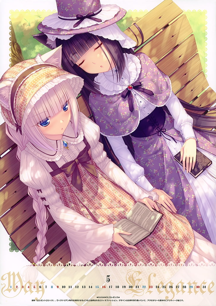 anime girls, Sayori, Vanilla (Neko Para), traditional clothing, HD wallpaper