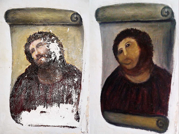 Jesus Christ painting, frescoes, no people, representation, indoors, HD wallpaper