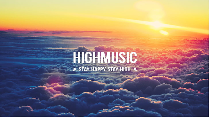 High Musics text, Highmusic , clouds, happy, cloud - sky, communication, HD wallpaper