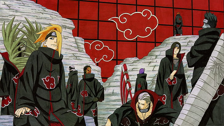 Naruto, Akatsuki (Naruto), Itachi Uchiha, Obito Uchiha, Pain (Naruto), HD wallpaper