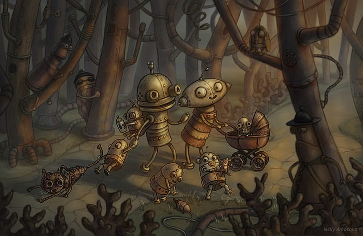 Wallpaper : 1920x1080 px, adventure, and, click, family, fi, graphic,  Machinarium, point, puzzle, robot, sci, steampunk 1920x1080 - 4kWallpaper -  1824485 - HD Wallpapers - WallHere