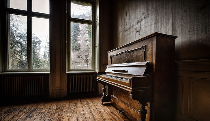music, room, piano, HD wallpaper