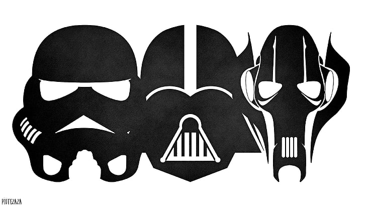 black and white heart print textile, Star Wars, Darth Vader, stormtrooper, HD wallpaper