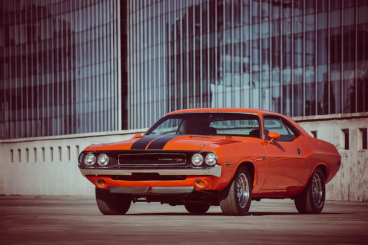 1082x1922px | free download | HD wallpaper: orange Dodge Challenger coupe,  muscle car, r/t, 1970, muscl Kar | Wallpaper Flare