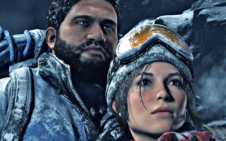 Rise of the Tomb Raider, winter, mountains, video games, Lara Croft