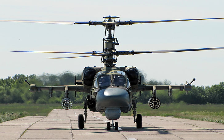 grey helicopter, aircraft, military, helicopters, kamov ka-52