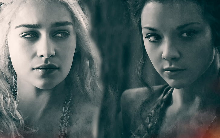 Emilia Clarke, Natalie Dormer, actress, Daenerys Targaryen, HD wallpaper