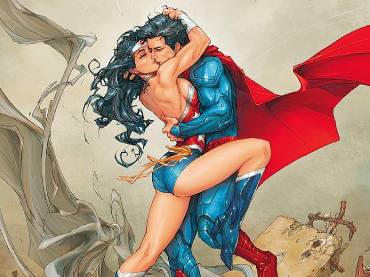 HD wallpaper: Comics, Young Romance, Superman, Wonder Woman 3840x800px (4K)...